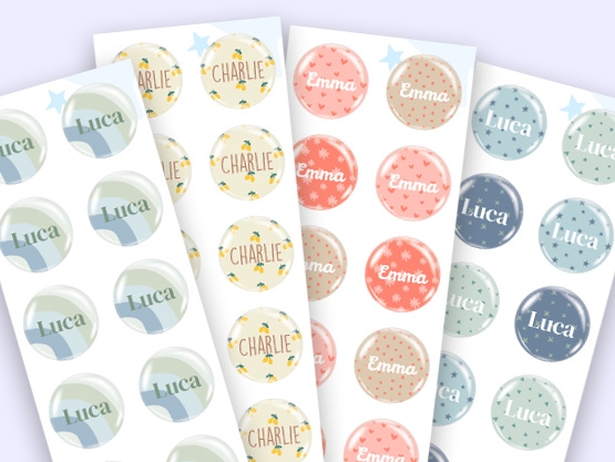 Okrągłe naklejki wypukłe design