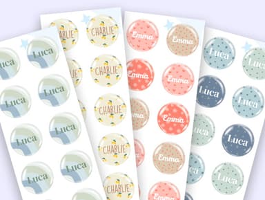 Okrągłe naklejki wypukłe design